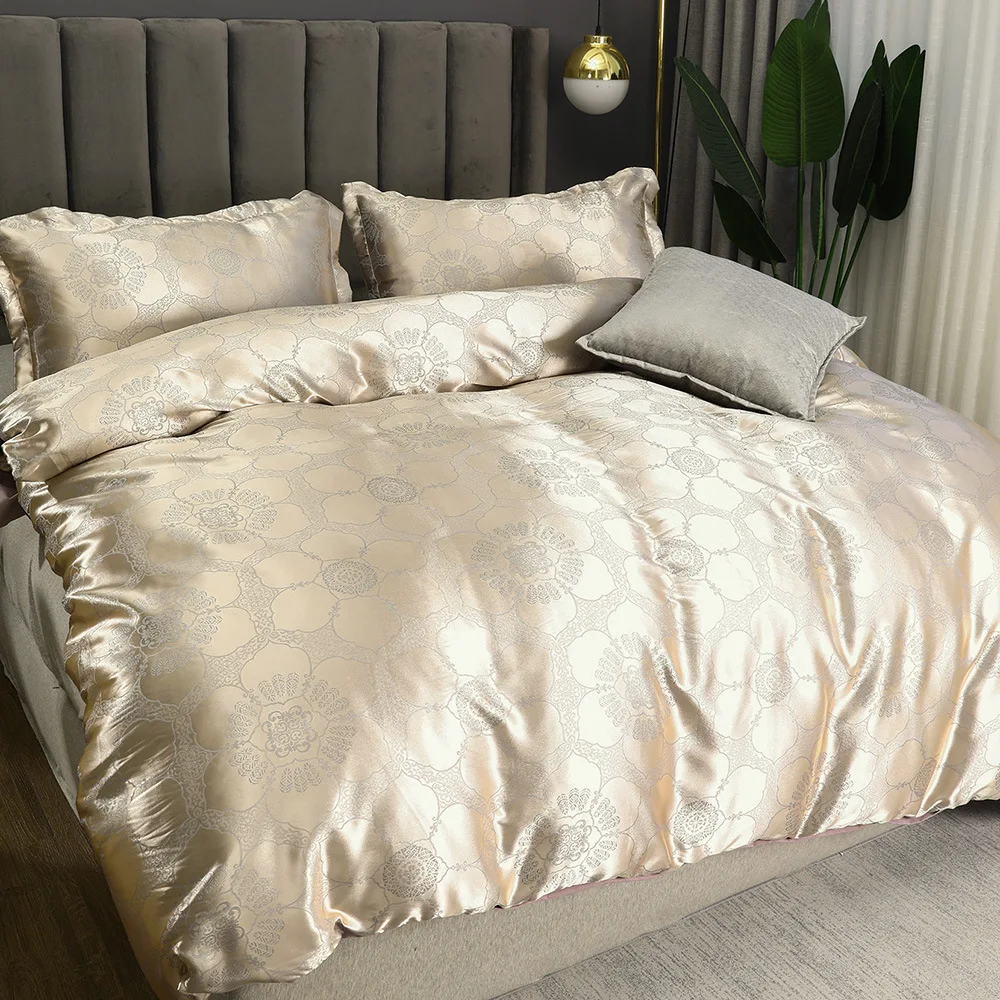 

Jacquard Weave Duvet Cover Bed Euro Bedding Set For Double Home Textile Luxury Pillowcases Bedroom Comforter 220x240 No Sheet