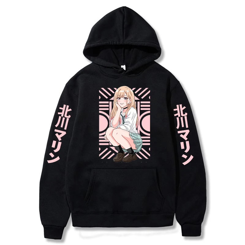 

My Dress-Up Darling hoodie Anime Harajuku Marin Kitagawa Print Unisex Streetwear Loose Hip Hop Warm Hooded Sweatshirt Clothes