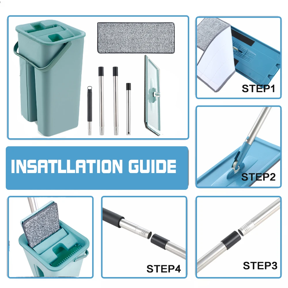 швабра с ведром отжимом Швабра для пола в доме отжима мытье рук без помощи