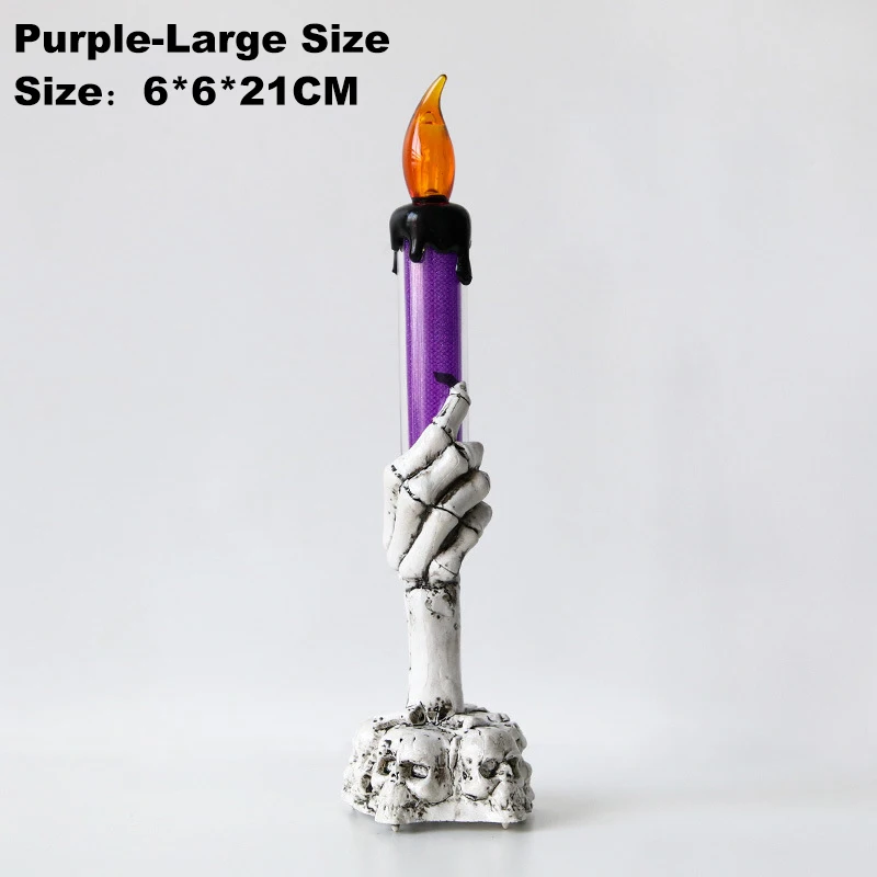 

Светодиодная Подсветка Для Хэллоуина "Скелет-призрак" С Ручкой, Свеча, Декоративные Украшения Для Вечеринок