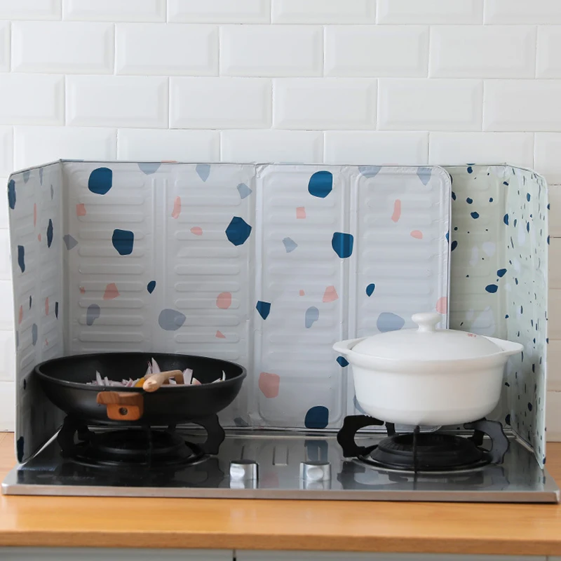 

Kitchen Gadgets Oil Splatter Screens Aluminium Foil Plate Gas Stove Splash Proof Baffle Home Kitchen Cooking Tools
