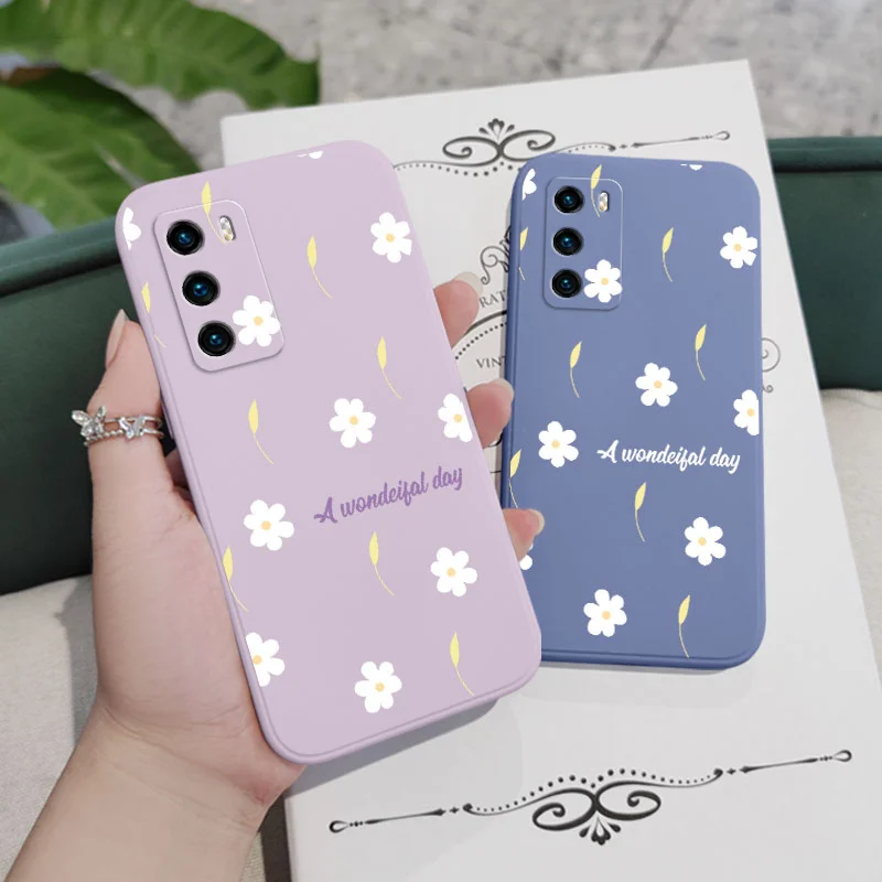 Чехол для телефона с маленькими хризантемами Huawei P40 P50 P30 P20 Pro Lite Nova 5t Y7A Mate 40 30 20
