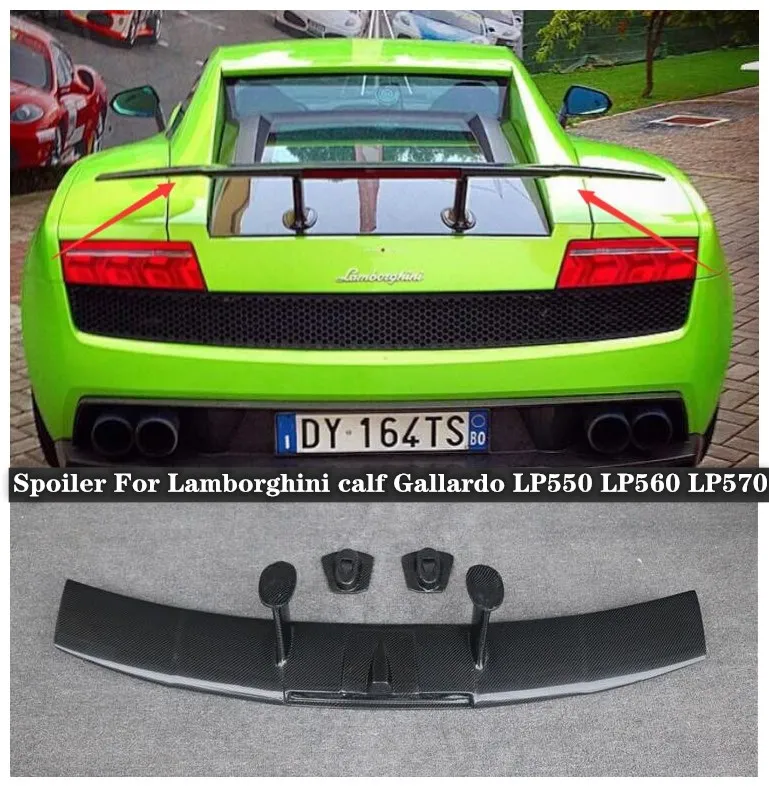 

High Quality Carbon Fiber Rear Trunk Lip Spoiler Splitter Wing Fits For Lamborghini calf Gallardo LP550 LP560 LP570 2004-2012