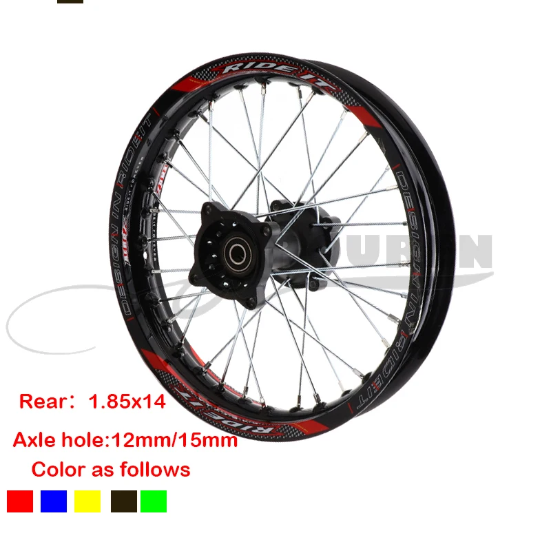 

Dirt Pit Bike 14 inch Rear Wheels 1.85x14 inch inch For KAYO BSE Apollo Xmotos CRF50 CRF70 KLX110 TTR110 125 140 160cc MX Parts