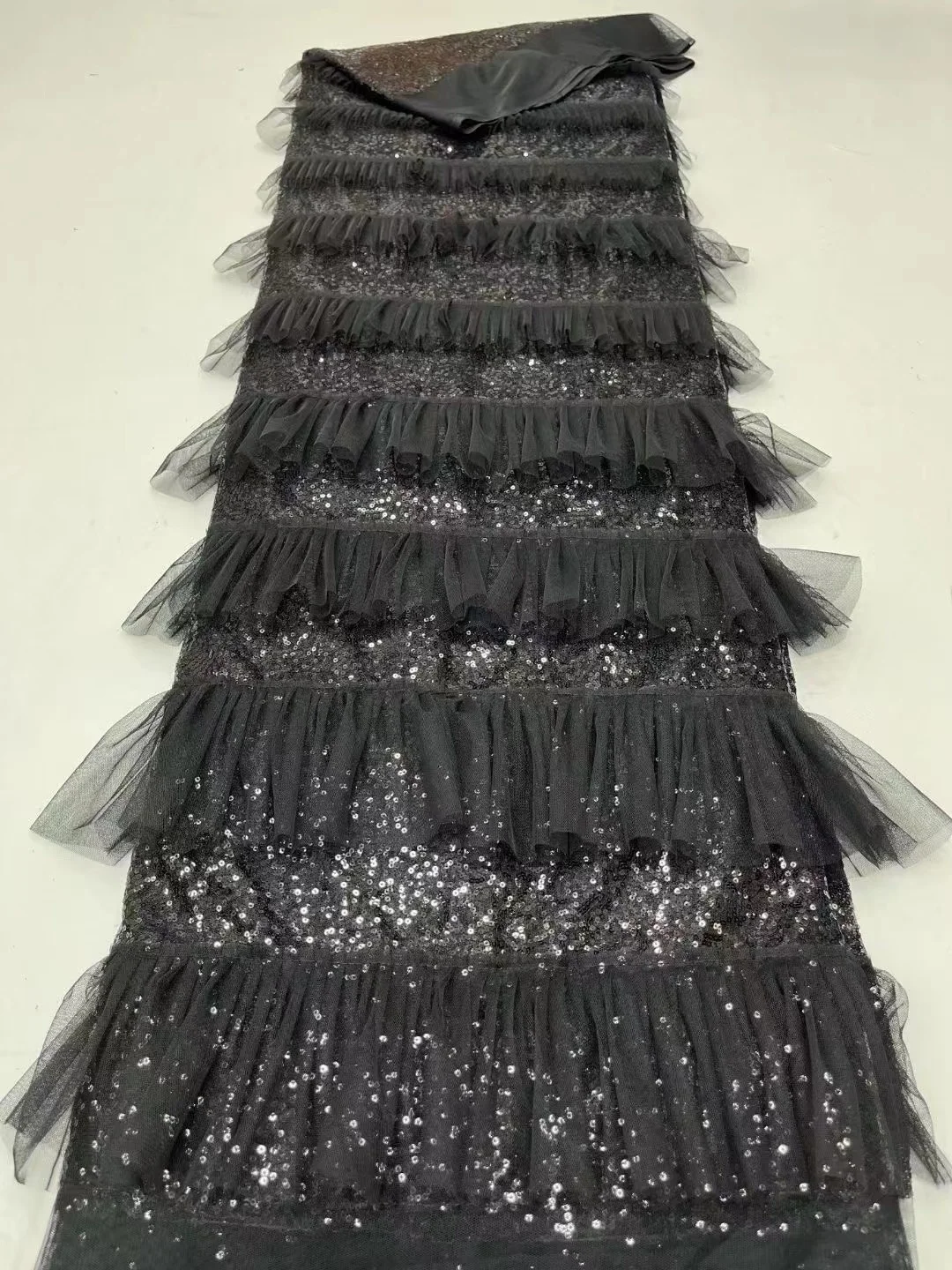 3D Tassel Sequins Lace African Lace Fabric 2023 High Quality Tulle Lace With Sequins Latest Net Nigerian Lace Fabric For Party