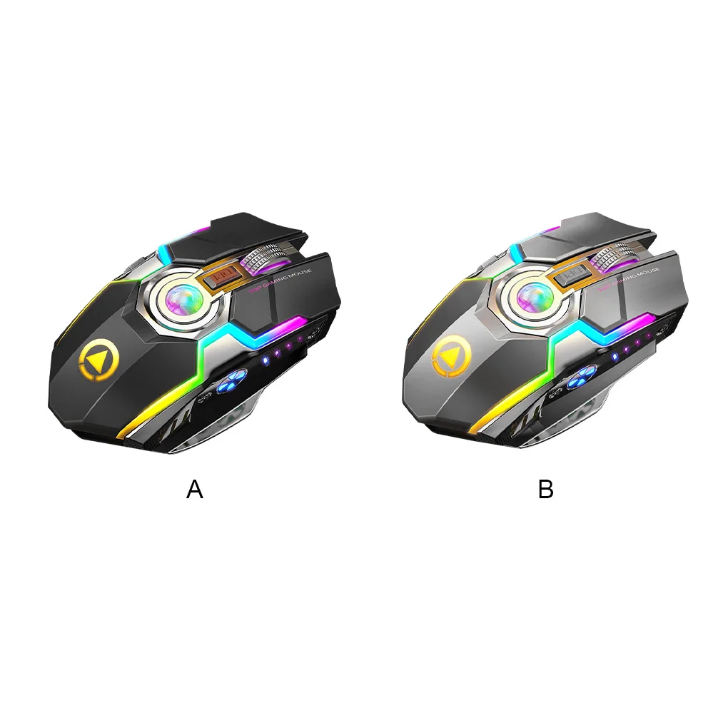 

1 2 Wireless Gaming Mouse Portable 2 4GHz Rechargeable USB Receiver 800 1200 1600DPI RGB Light Optical Automatic Connection Mice