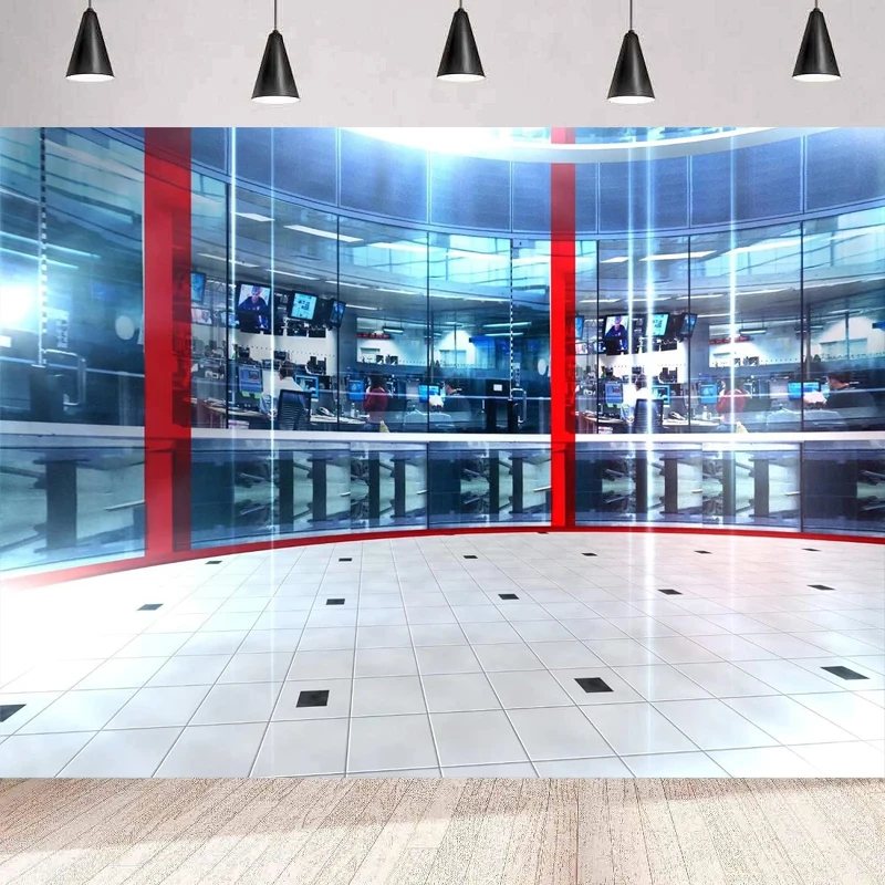 Новости Трансляция Зал Фотография Фон 3D Комната Студия Телевизионный Newscaster