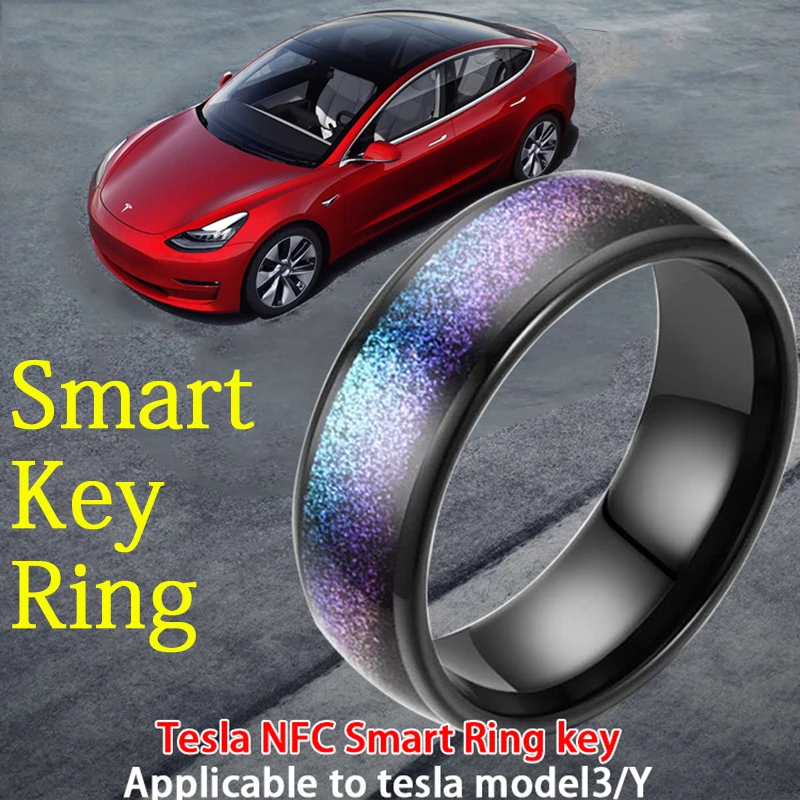 Smart Ring Car Key Ceramic Ring for Model 3 and Model Y to Replace Key Card Key fob Tesla Model 3 / Y All Year man and woman