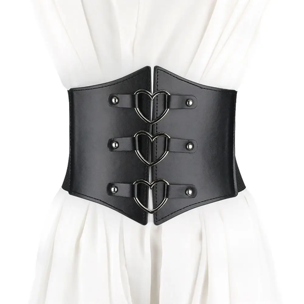 

Elastic High Waist Body Shaping Pu Leather Wide Belt Dresses Waist Girdle Belt Slimming Body