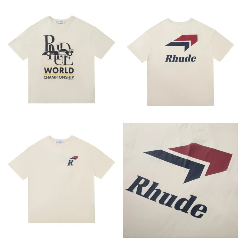 

RHUDE European American Size Short Sleeve T-shirt Oversize Simple Sign TEE