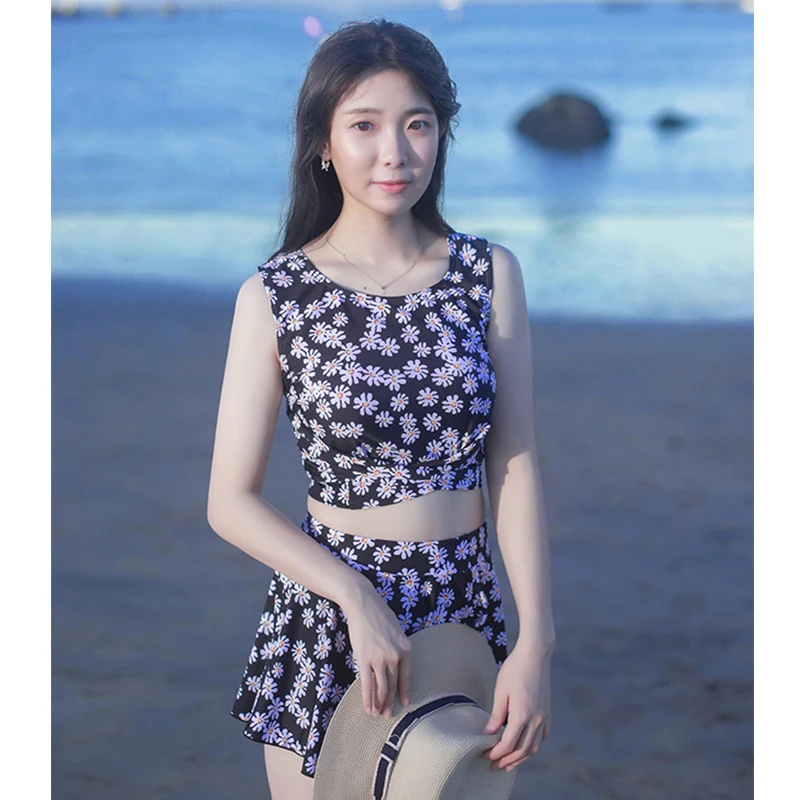 Bikini Swimsuit Women Split Three Piece Suit Cute Girl Student Couple Swimsuit Water Park Boy Swimming Trunks Swimswear