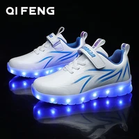 2022 dance shoes usb charger glowing sneakers children led shoes boys luminous sneakers girls breathable fashion street dance