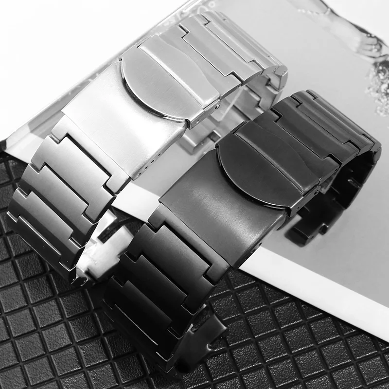 Replacement Watch Strap Male And Female Swatch17/19/23mm Stainless Steel Watchband With Toothed Interface
