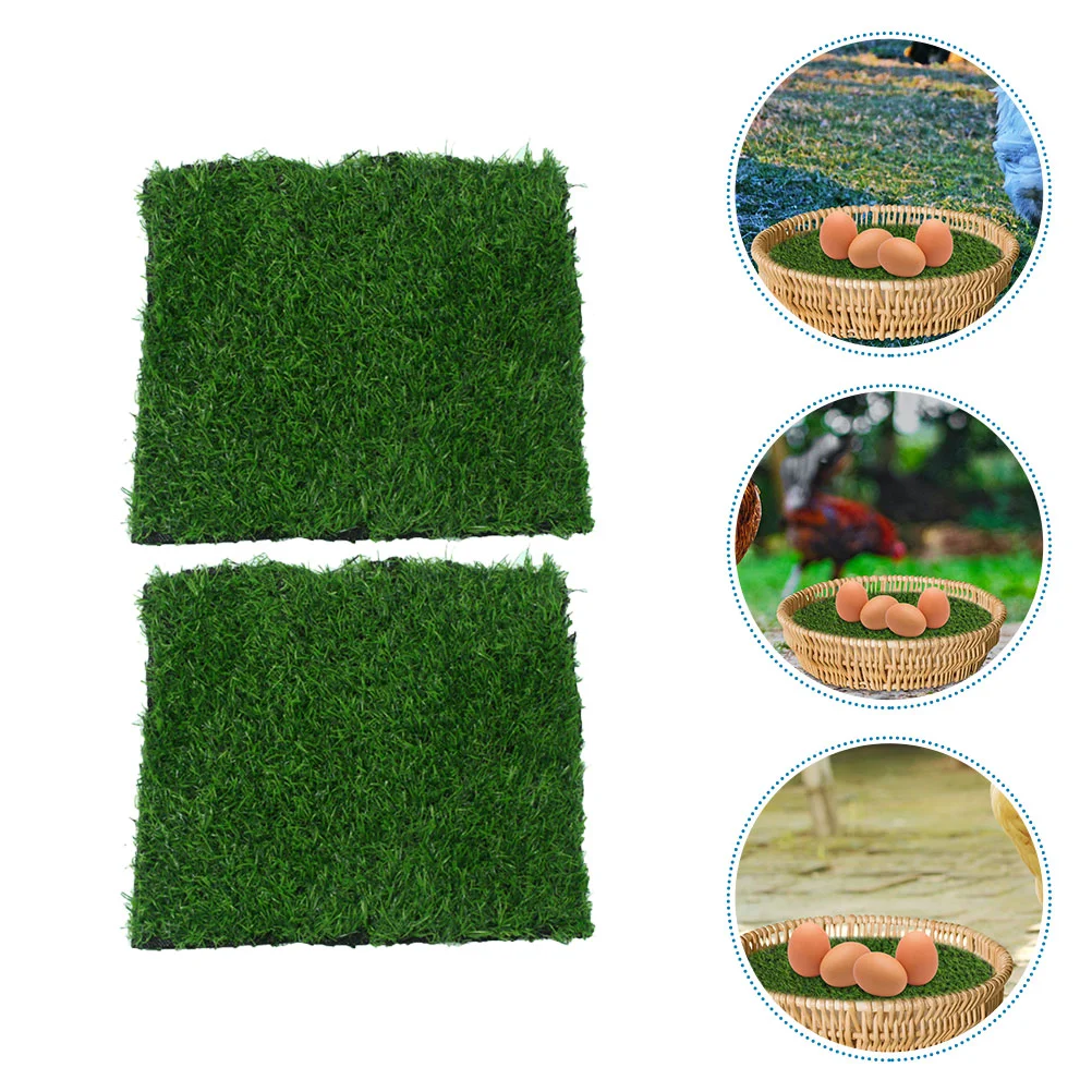 

2 Pcs Chicken Nesting Box Pads Cage Cushions Egg Rug Mat Mats Washable Supplies