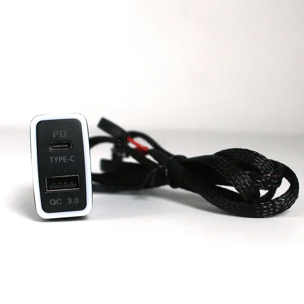 

Автомобильный адаптер для быстрой зарядки с кабелем PD QC 3,0 USB зарядное устройство для Toyota Tacoma Land Cruiser Reiz Hilux Prado 120 FJ круиз