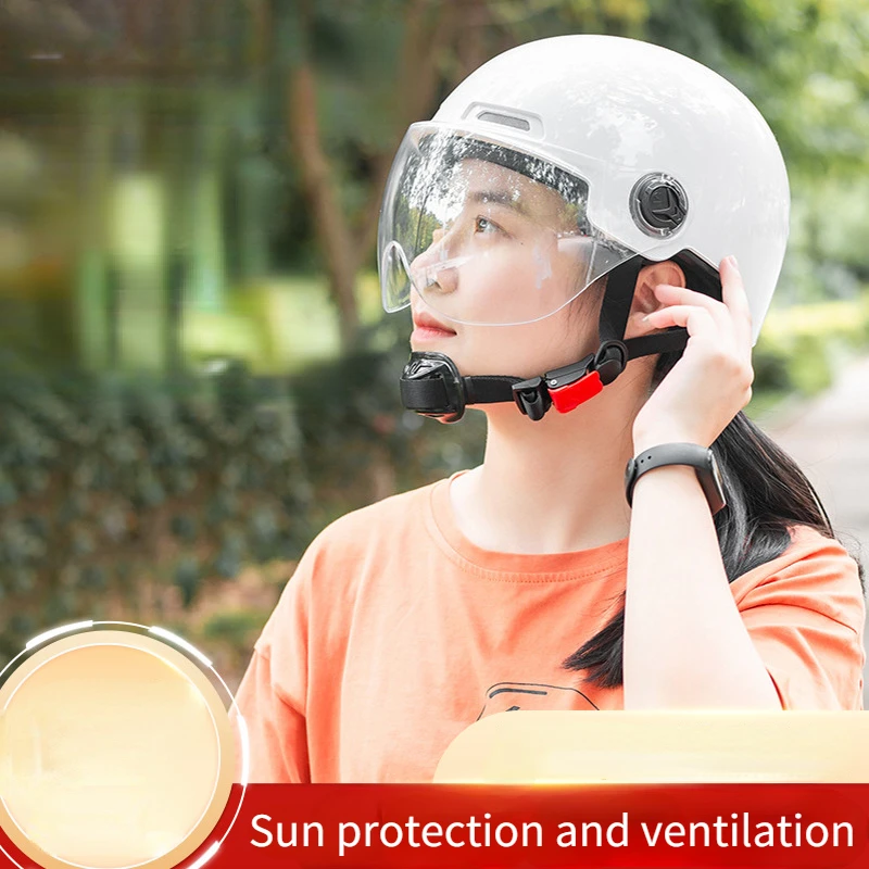 Motorcycle Helmet Half Helmet Red Helmet Motorcycle Accessories Men's Summer Sun Protection Motorcycle Women's Four Seasons