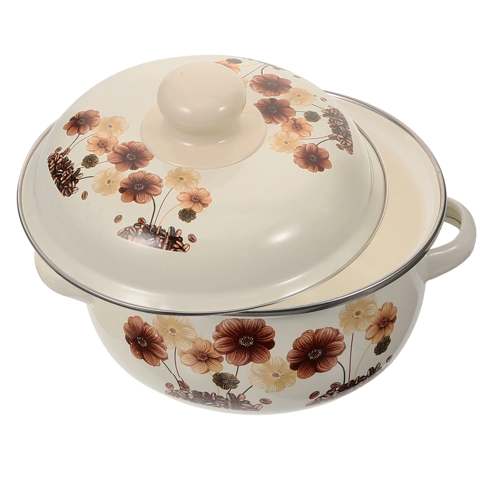 

Enamel Pot Stovetop Cooking Pot Kitchen Small Saucepan Portable Cooking Pot With Double Handle