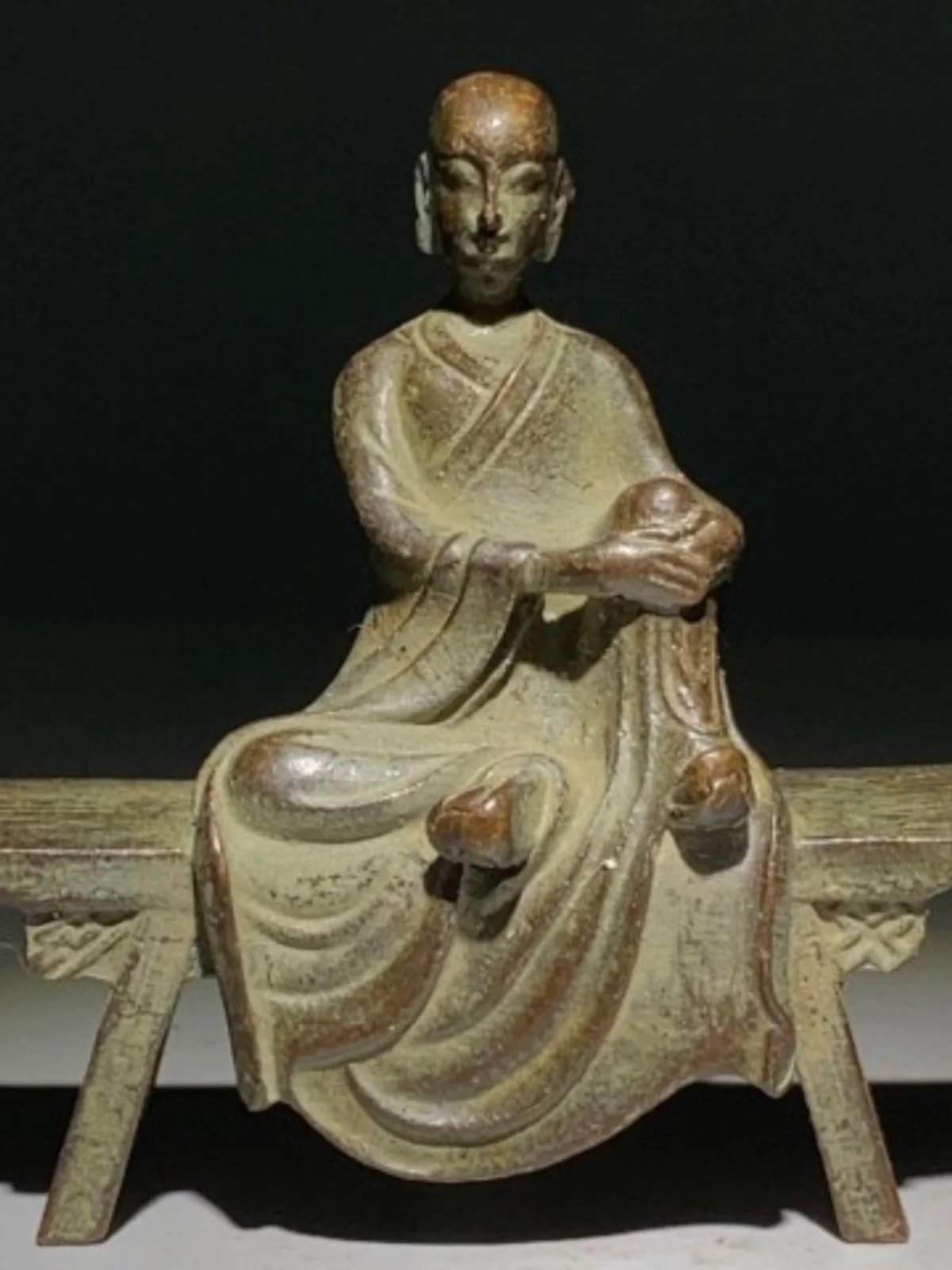 Античная бронзовая посуда коллекция античная скамейка из чистой меди Будда