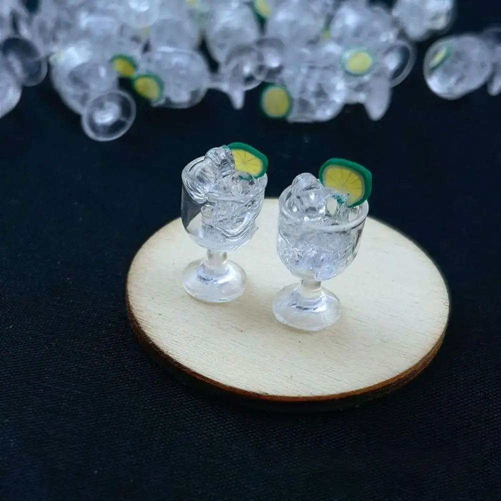 

Realistic Portable Collectible Mini Simulation Lemon Ice Cup Doll Accessory Decor Pretend Kitchen Toy for Kids