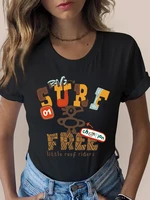 women summer print little duck surf free cartoon t shirt fashion kawaii tops crewneck tee shirt women tshirt short sleeve tops