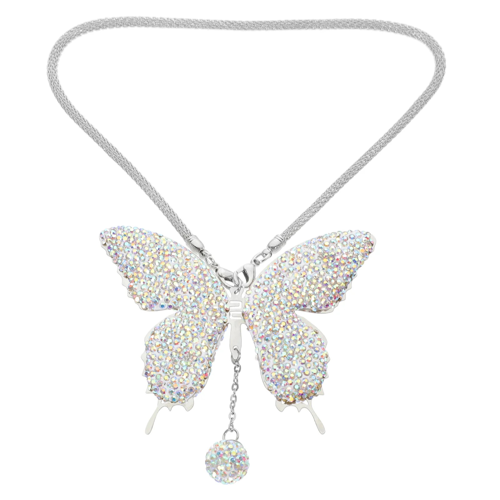 

Car Mirror Rearview Pendant Automotive Rhinestone Hanging Ornament Stainless Steel