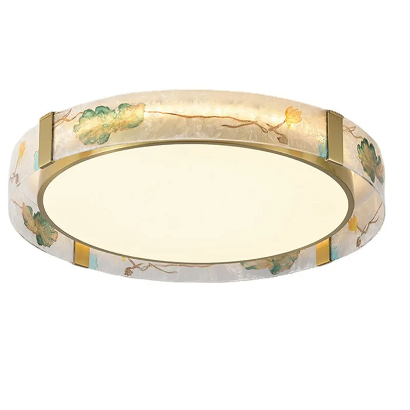 

Modern Light Lotus Enamel Color Copper Ceiling Lamp Living Room Bedroom Lamp Light Luxury Chinese Style Kitchen