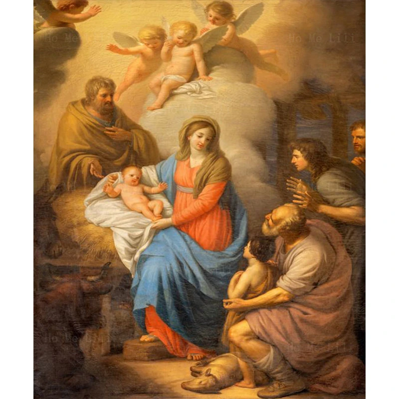 

Рождество в церкви Сан-плацидо Дева Мария с малышом Иисусом история на холсте настенное искусство от Ho Me Lili для декора гостиной