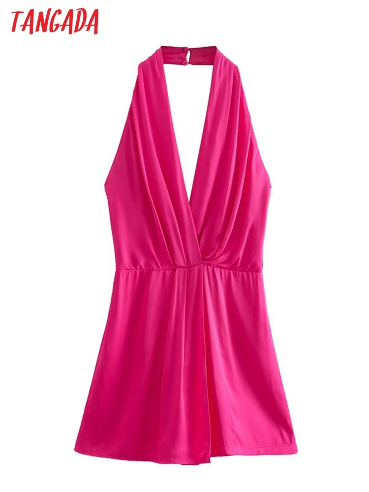 

Женский винтажный комбинезон с лямкой на шее и открытой спиной