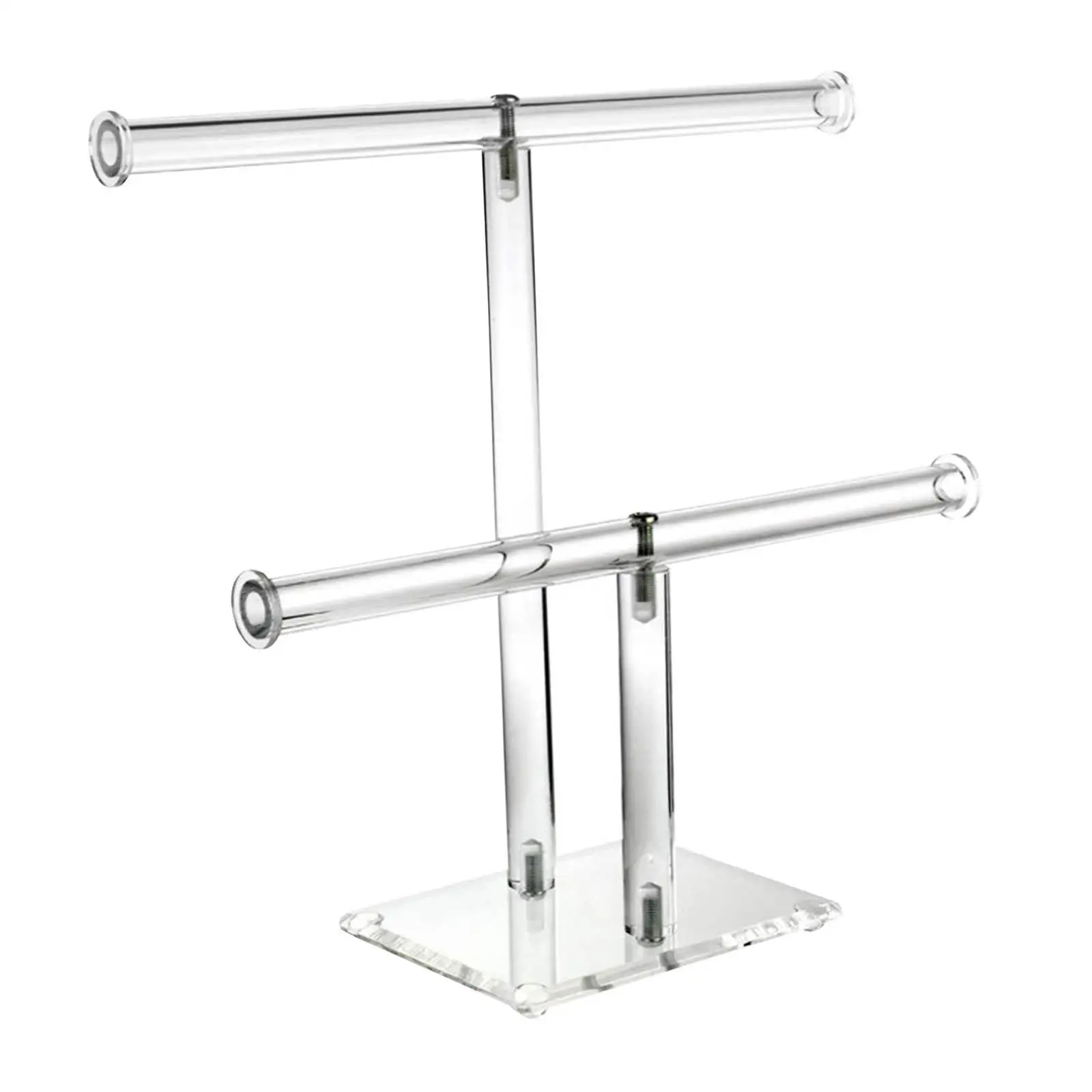 

Jewelry Display Stand Holder, Clear Acrylic 2 Tier Hanging Tree Rack Tower, for Watch Rings Necklaces Earrings Selling Retail