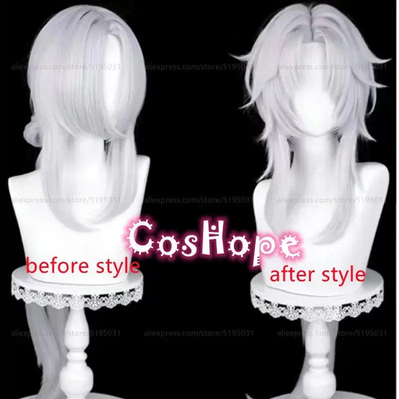 Парик для косплея YingXing термостойкие синтетические волосы серебристого и белого