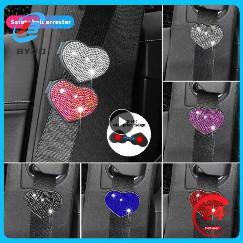 

Exquisite Design Crystal Regulator Easy Installation Lovable Water Drill Universal Regulator Creative Crystal Seatbelt Adjuster