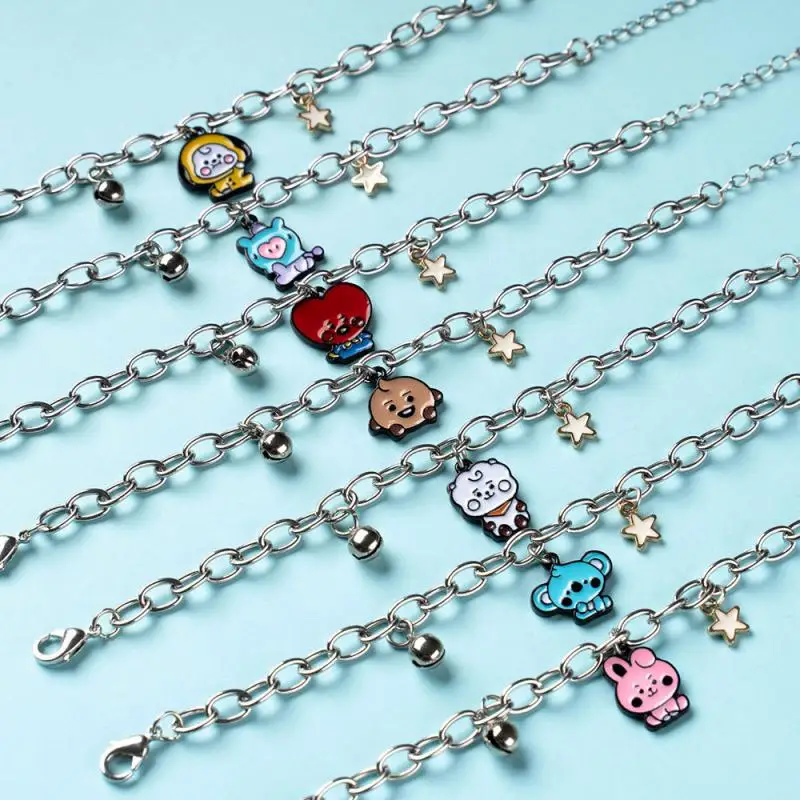 

BTS милый ТАТА куки чимми браслет Kpop аниме bt21 MANG SHOOKY KOYA RJ мультяшный браслет аксессуары ювелирные изделия Поклонники подарок игрушка