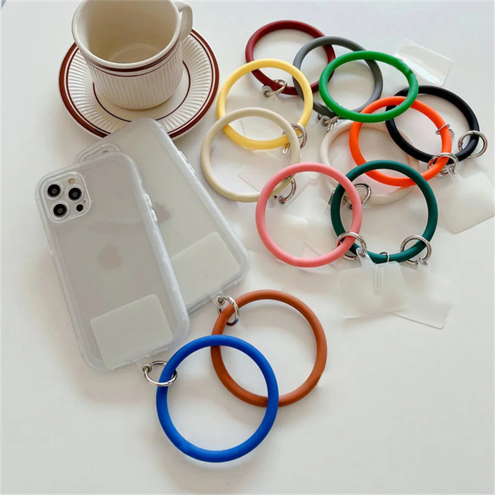 

Universal Hanging Ring fore Mobile Phone Soft Silicone Lanyard Strap Anti-Lost Bracelet for iPhone Xiaomi Samsung OPPO Keychain