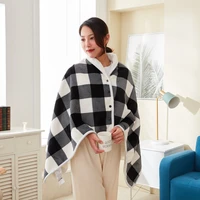 plaid blanket lazy shawl throw home office travel nap quilt covers simple cozy siesta blankets hidden buckle flannel bedspreads