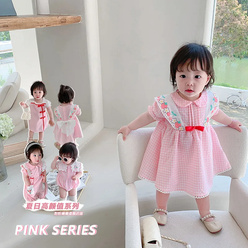 Baby Summer Dress Sister Clothes Embroidered Dress Newborn One Piece Baby Girl Photography Outfits Christmas Newborn Girl Romper