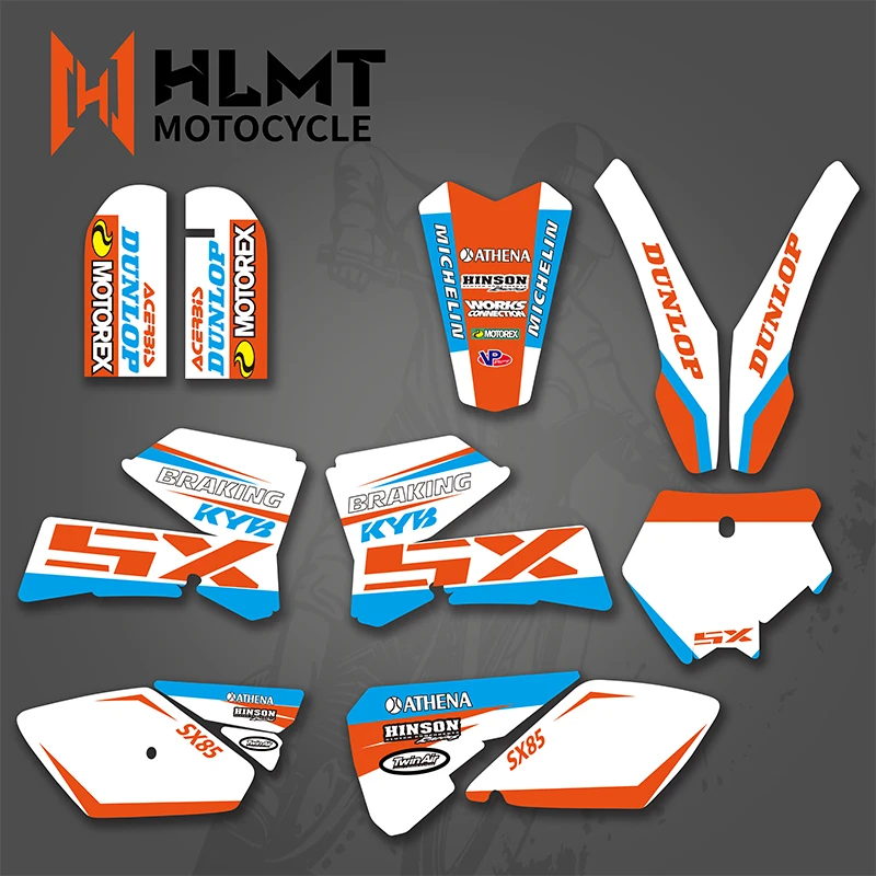 HLMT New TEAM GRAPHICS & BACKGROUNDS DECAL STICKER Set For KTM SX 85 SX85 85SX 2006 2007 2008 2009 2010 2011 2012 Personality