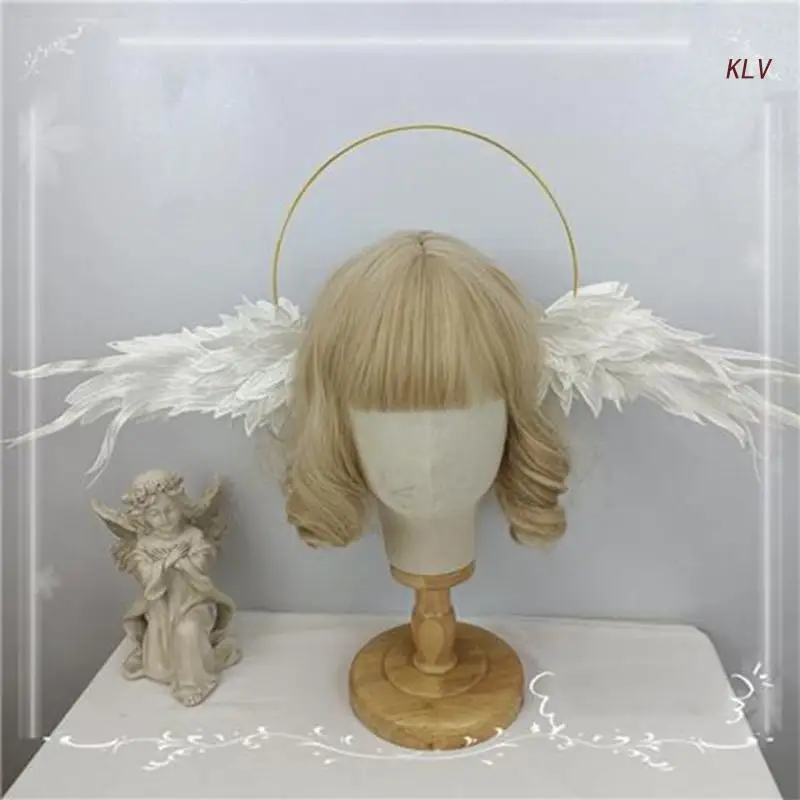 

Halos Crowns Moon Goddess Tiara Angel Wing Headband Tiaras & Crowns for Women Gothic Cosplay Hair Accessories Headpiece