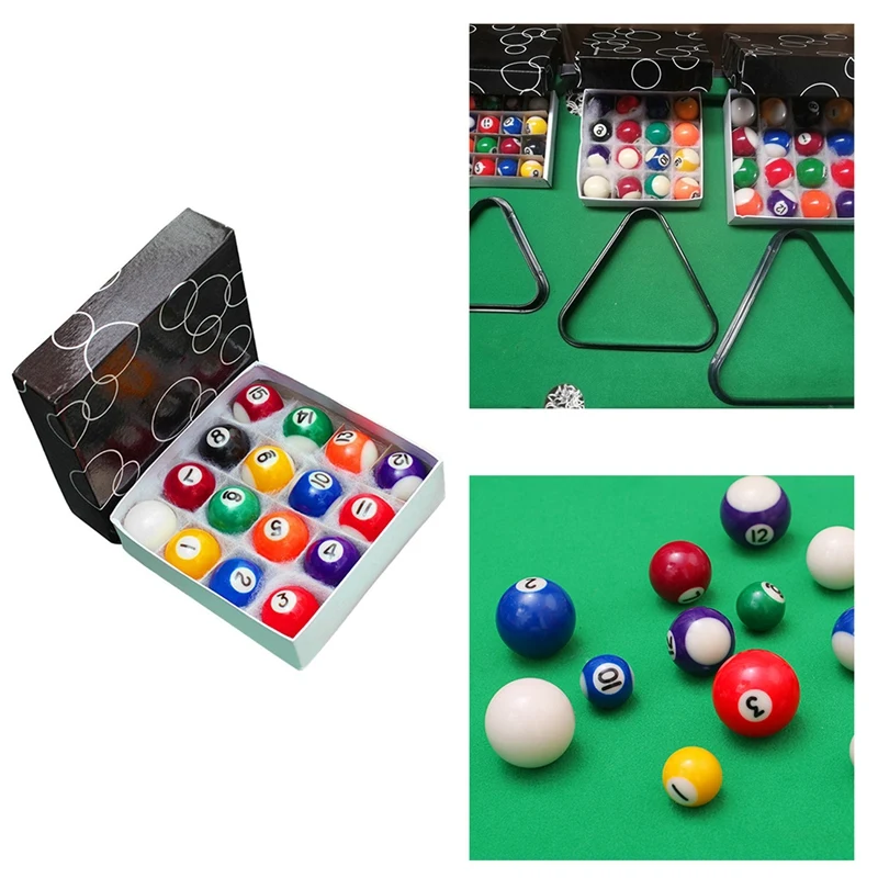 Professional Children Billiards Table Balls Set Resin Small Pool Cue Full 16 Pcs Mini Billiard