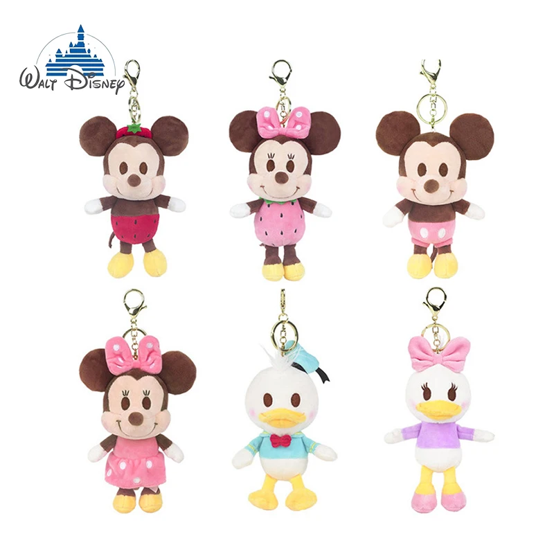 

Disney Genuine Mickey Mouse Minnie Donald Duck Daisy Fashion Dream Style 18cm Creative Plush Dolls Keychain Bag Cute Pendant Toy