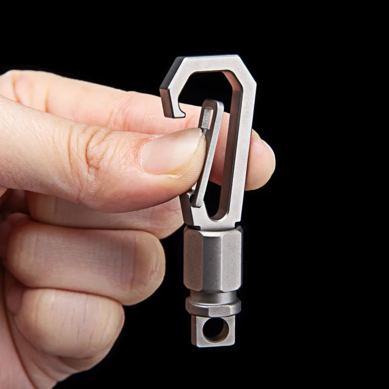 

Titanium Alloy Car Key Ring Hang Carabiner Detachable Holder Travel Gadgets Outdoor EDC Survival Buckle Tool Keychain Women Men