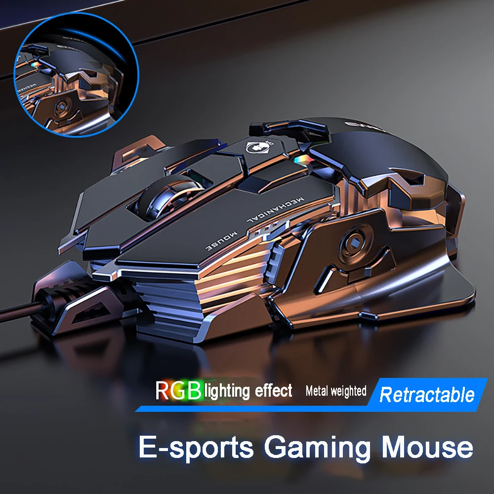 

KSTOP 12800 DPI Program Gaming Mouse USB Wired RGB Programmable Game Mice With LED Backlight For Computer PC Laptop