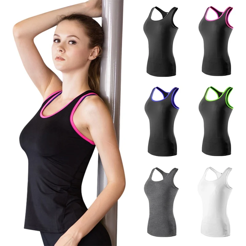 

Yoga Racerback Tank Tops Fitness Training Shirt Quick-Dry Running Top Women Workout Tanks Breathable Sleeveless Athletic Vest