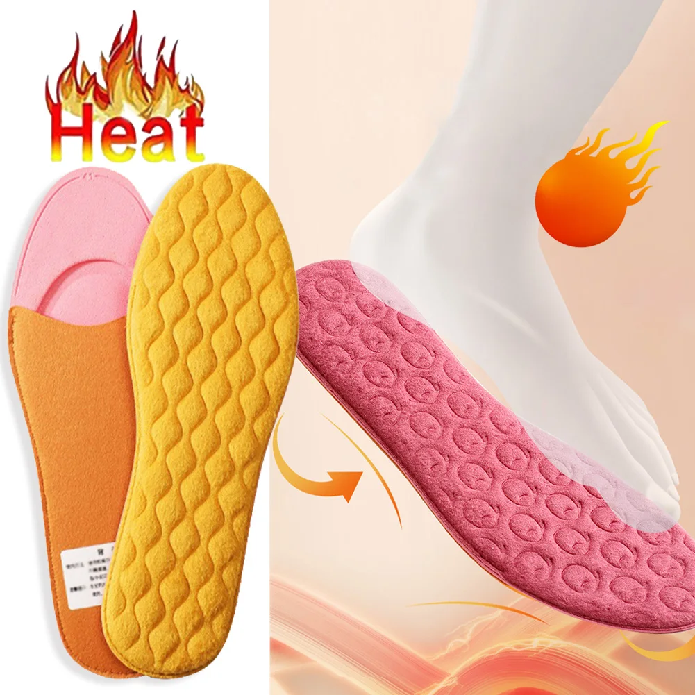 

Self Heated Thermal Insoles Feet Warm Plush Heating Insoles Men Women Winter Sports Shoes Self-heating Shoe Pads 2022 1Pair