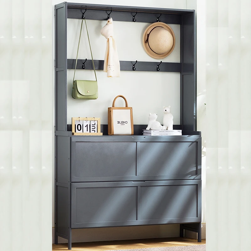 

Simple Nordic Wooden Shoe Cabinets With Door Dust Proof Household Shoe Cabinets Entrance Vertical Design Zapatera Home Furniture