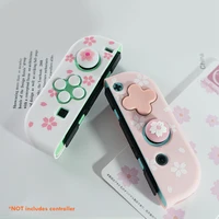 4pcs heart button caps joystick cover compatible with nintend switch oled pink blue direction button abxy key sticker skin case