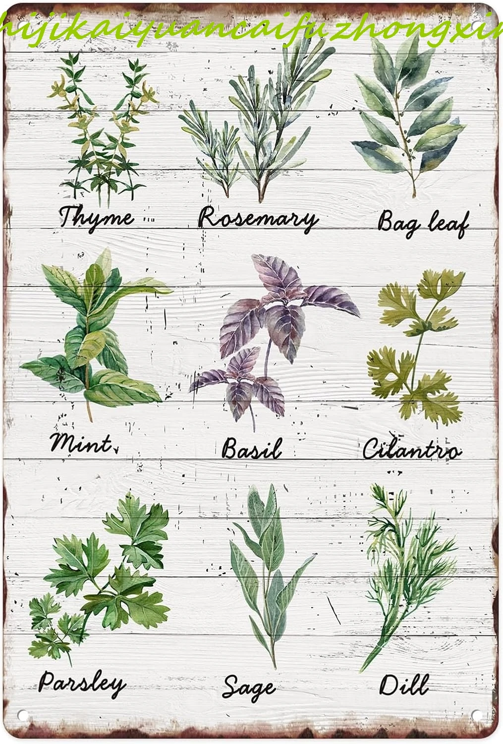 Металлическая вывеска Sanwarm 8X12 дюймов травы шалфейная мятно-зеленая винтажная