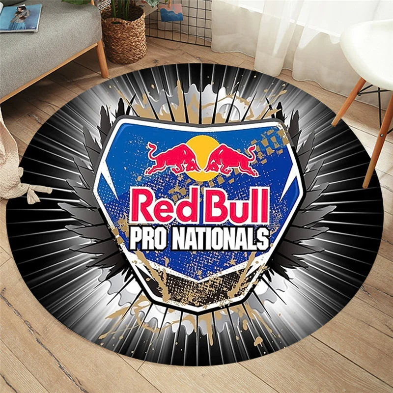 Красный бык 3D Печатный круглый ковер домашний декор мягкий фланелевый коврик для