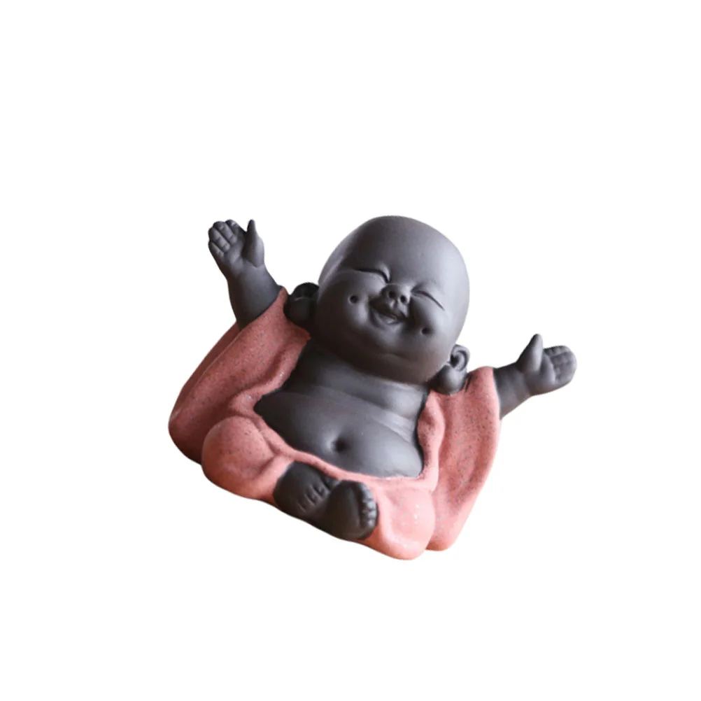 

Ceramic Maitreya Statue Tea Sculpture Hand Carved Figurine Craft Display Ornament Home Tea Ceremony Decoration (Style
