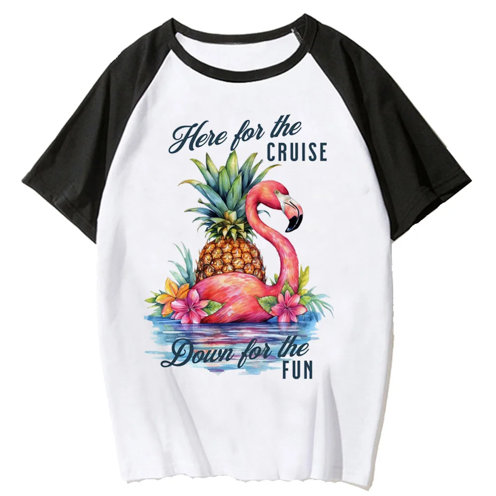 Футболка с изображением фламинго Женская летняя футболка harajuku рисунком женская