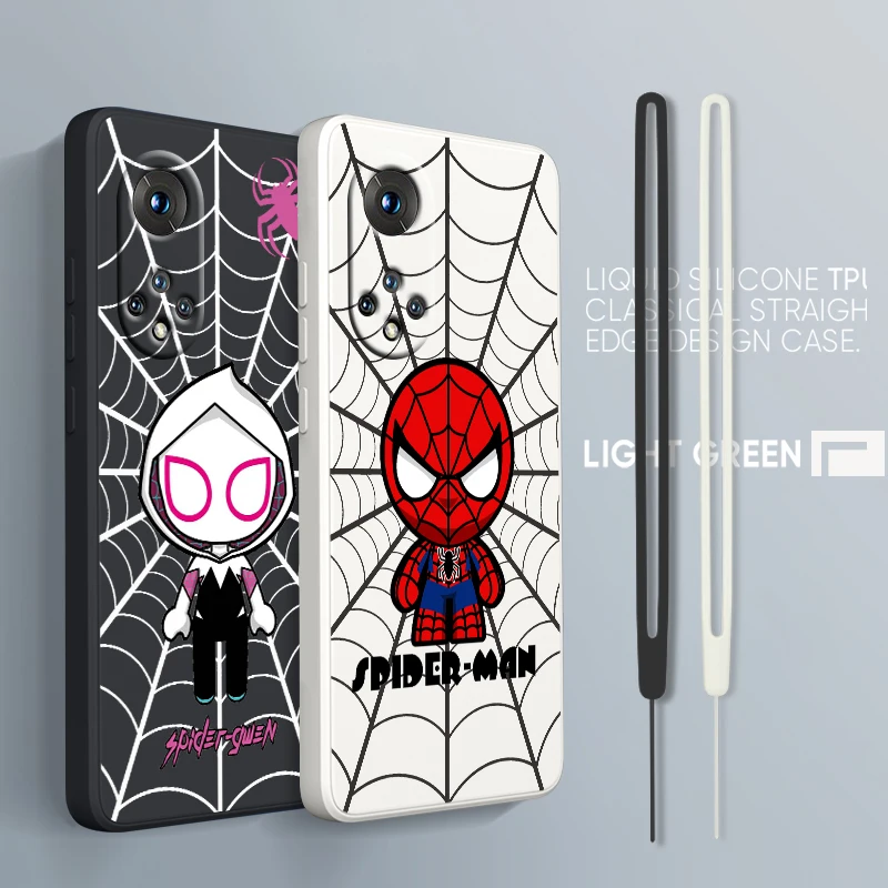 

Marvel Hero SpiderMan Cool For Xiaomi POCO C50 C40 X4 M5S F4 M4 X3 F3 M3 C3 Pro GT NFC 4G 5G Liquid Rope Silicone Phone Case